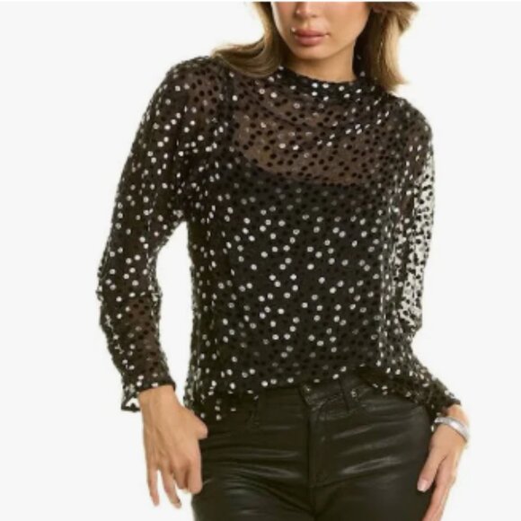 Rebecca Taylor Dotted Velvet Blouse - Picture 1 of 8